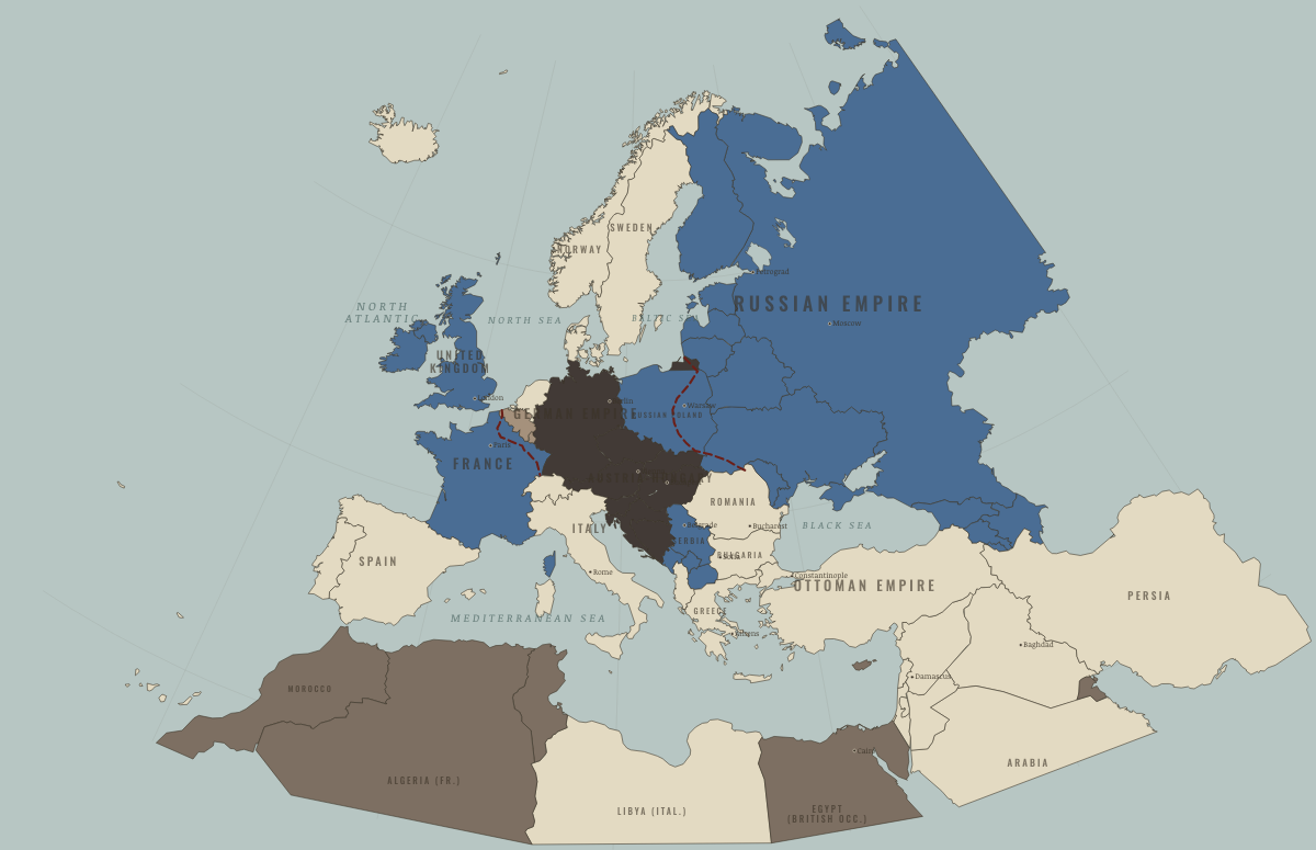Map of the Europe &Amp; the Near East in SEP 1914: The Marne — the short war dies