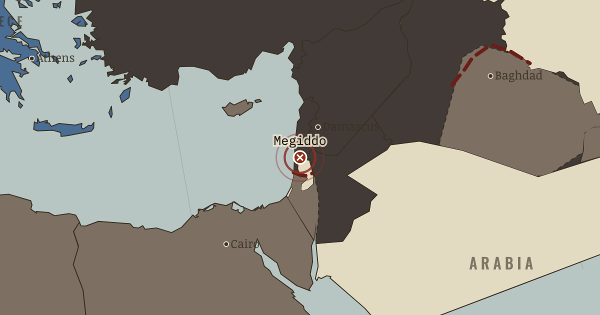 Map showing Megiddo — The Great War, 1914–1918