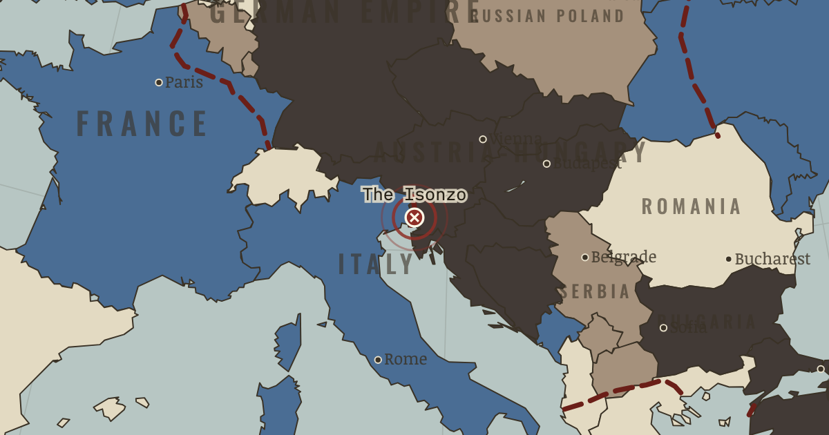 Map showing The Isonzo — The Great War, 1914–1918