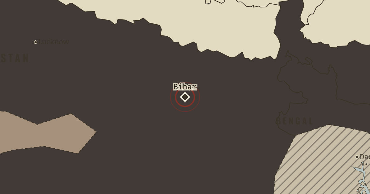 Map showing Bihar — Indian Independence & Partition, 1905–1948