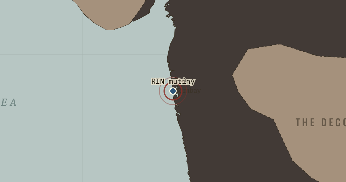 Map: Bombay — the naval mutiny