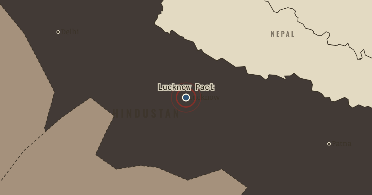 Map showing Lucknow — the pact — Indian Independence & Partition, 1905–1948