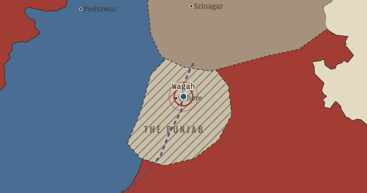 Map: Wagah — the line itself