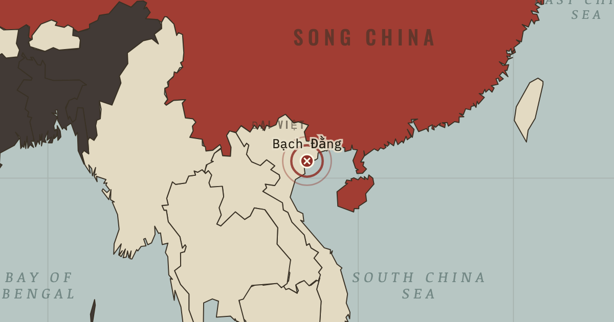 Map showing Bạch Đằng — The Mongol Empire, 1206–1294