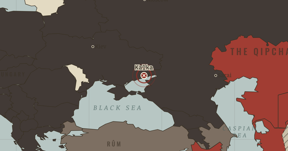Map showing Kalka River — The Mongol Empire, 1206–1294