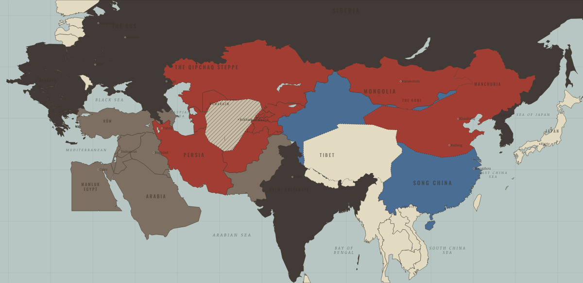 Map of the Mongol world in 1234: The Jin finished