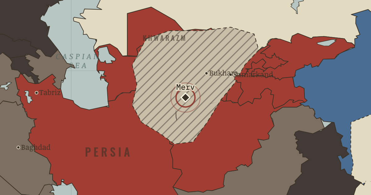 Map showing Merv — The Mongol Empire, 1206–1294