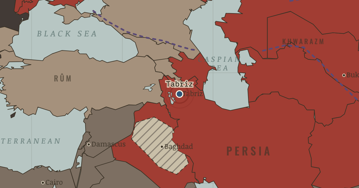 Map showing Tabriz — The Mongol Empire, 1206–1294