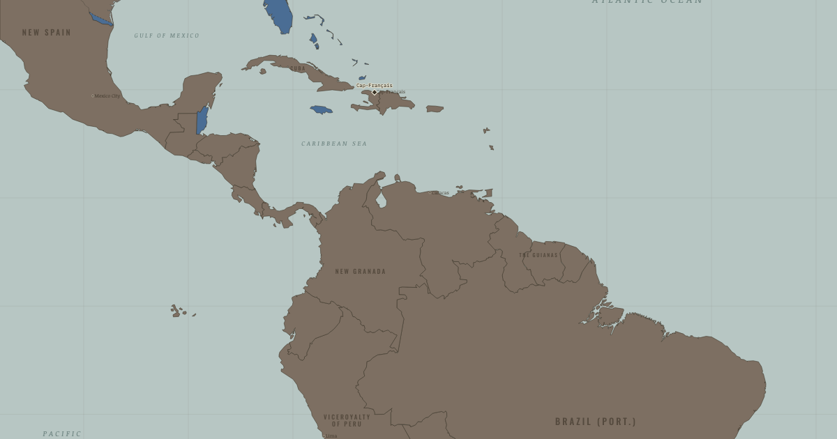 Map: The World of 1775 — The Age of Revolutions, 1775–1848