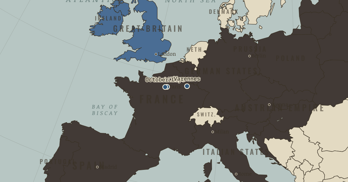 Map: The French Revolution — The Age of Revolutions, 1775–1848