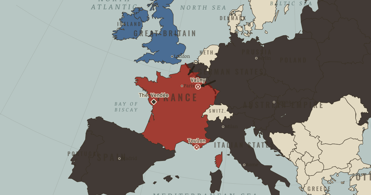 Map: The Republic in the Balance — The Age of Revolutions, 1775–1848