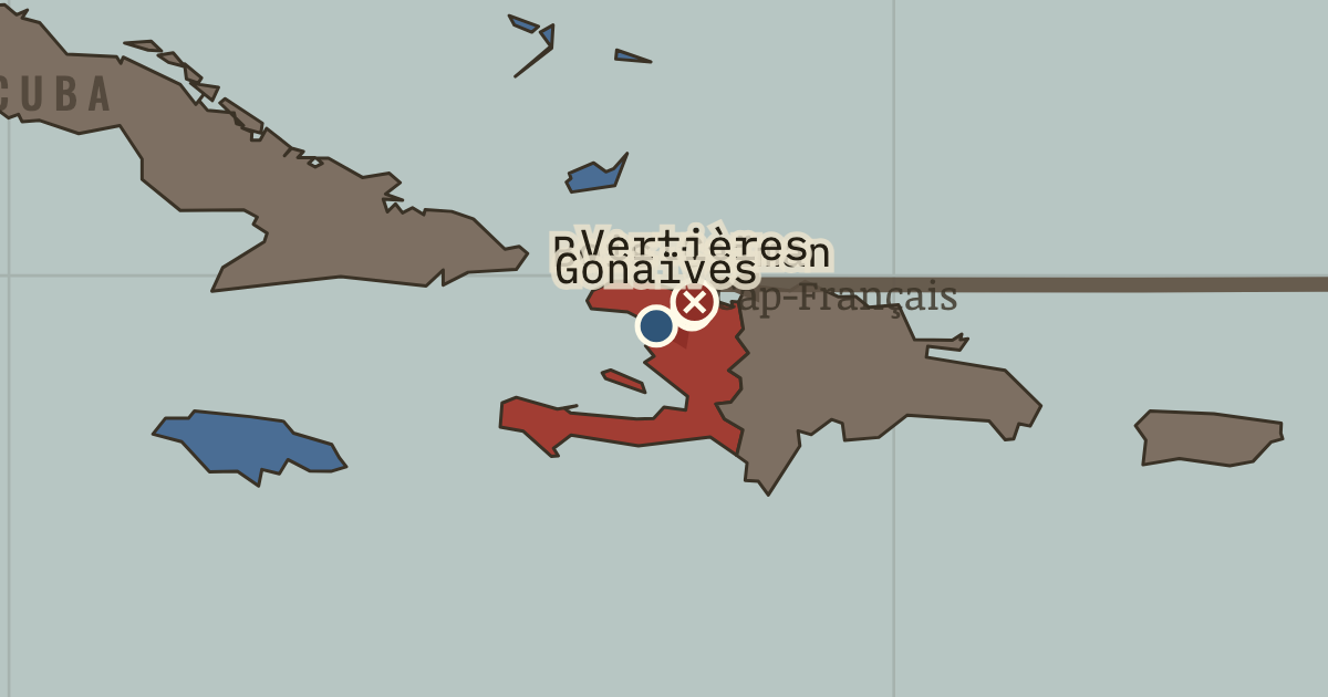 Map: The Haitian Revolution — The Age of Revolutions, 1775–1848