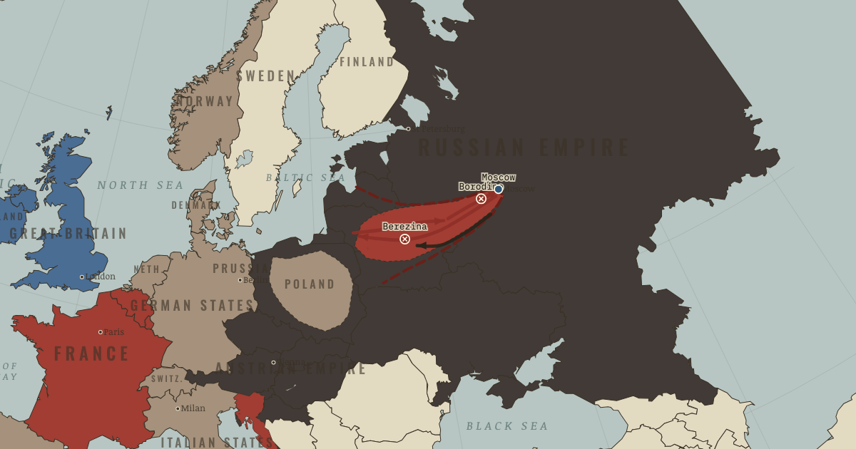 Map: 1812: The Russian Campaign — The Age of Revolutions, 1775–1848