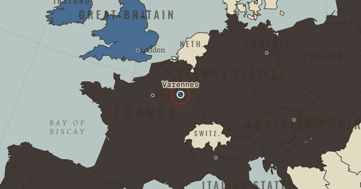 Map: Flight to Varennes