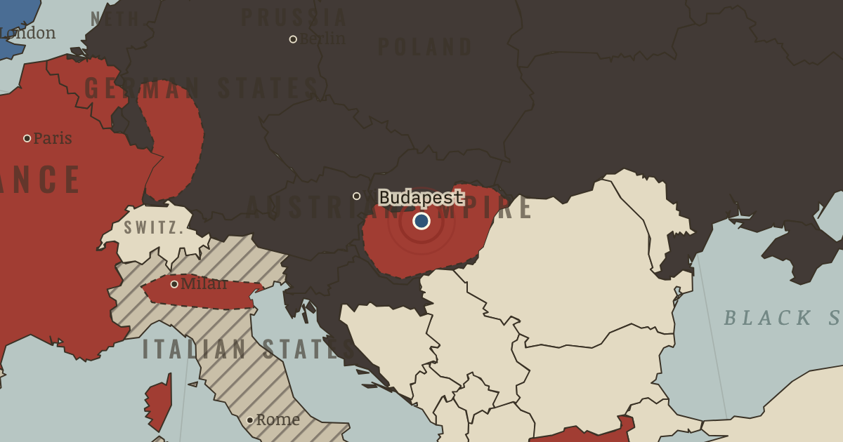 Map showing Hungary’s April Laws — The Age of Revolutions, 1775–1848