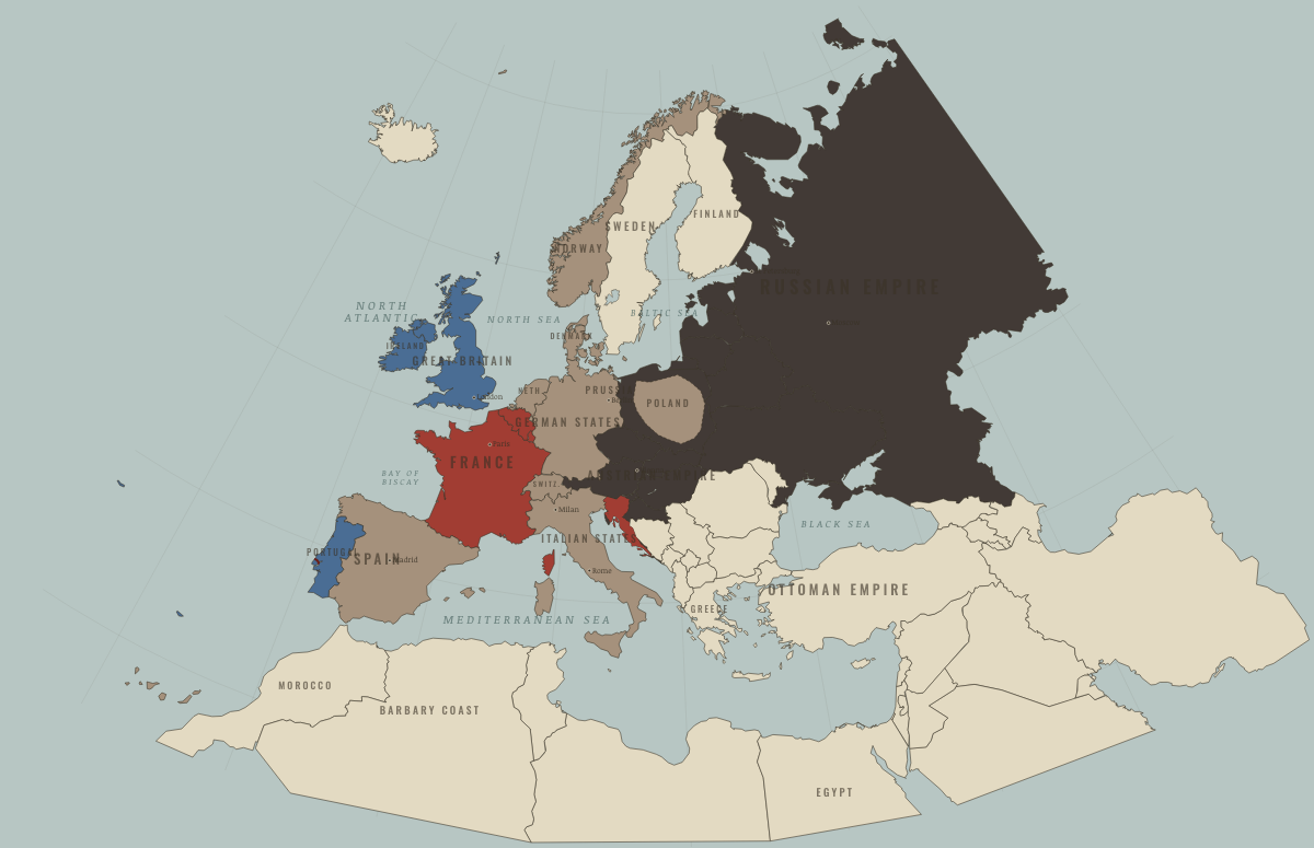 Map of the Europe & the Mediterranean in JUN 1810: The Grand Empire