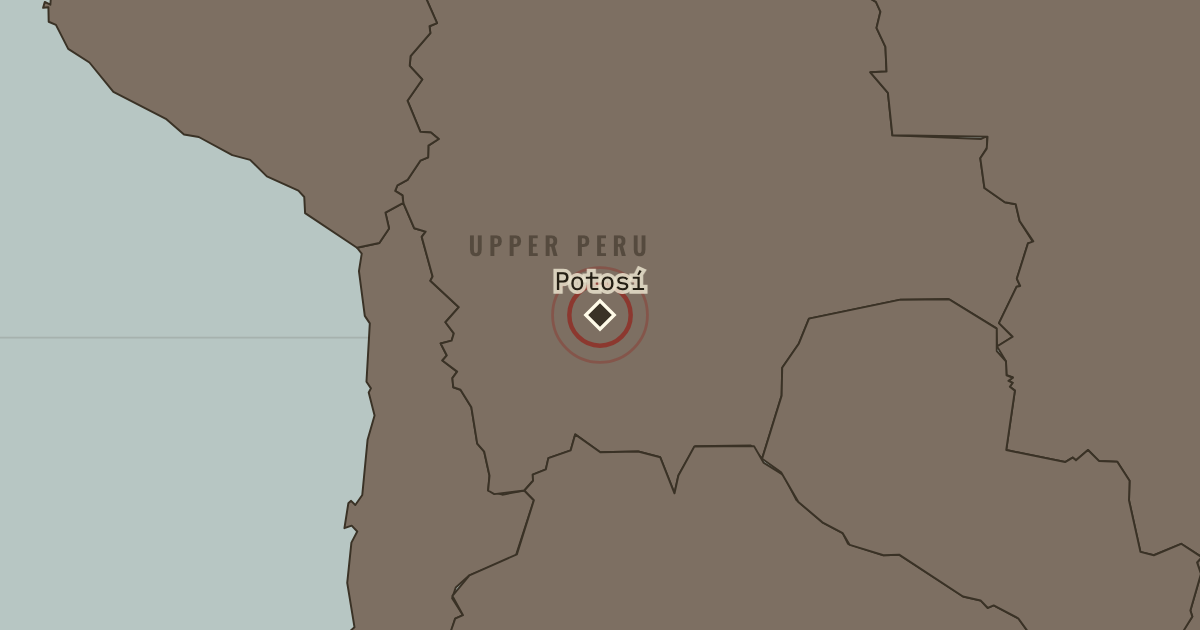Map showing Potosí — The Age of Revolutions, 1775–1848