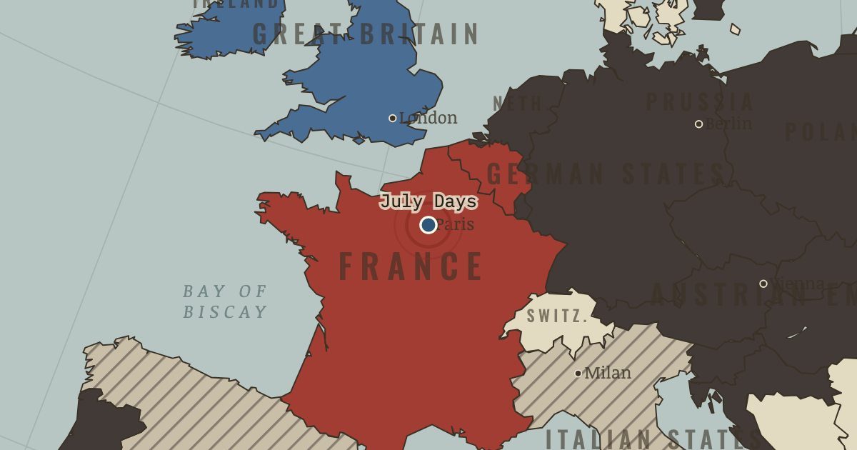 Map: The July Revolution