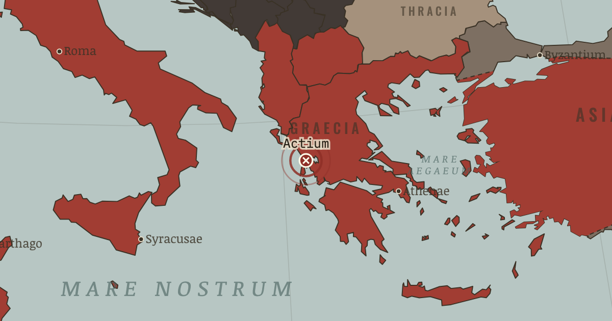 Map showing Actium — The Rise and Fall of Rome, 264 BC – AD 476