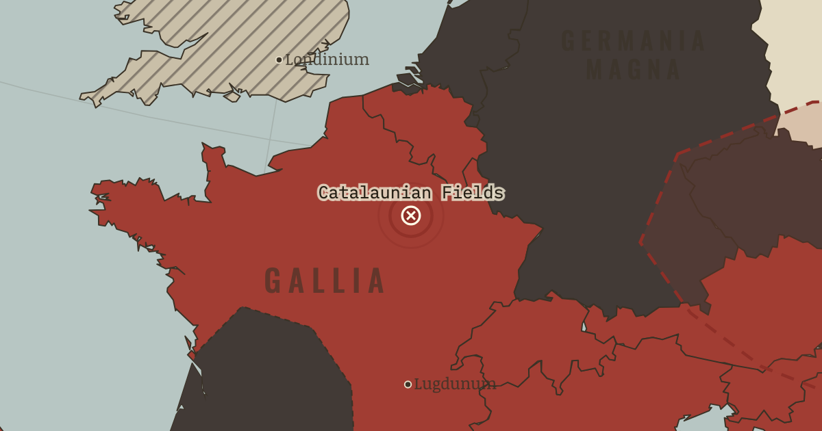 Map showing Catalaunian Fields — The Rise and Fall of Rome, 264 BC – AD 476