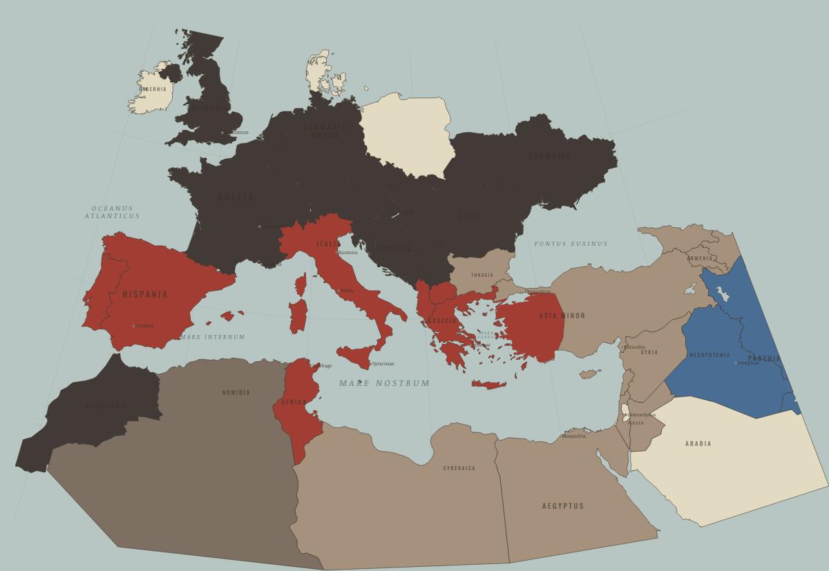 Map of the Roman world in 133 BC: The Pergamon bequest