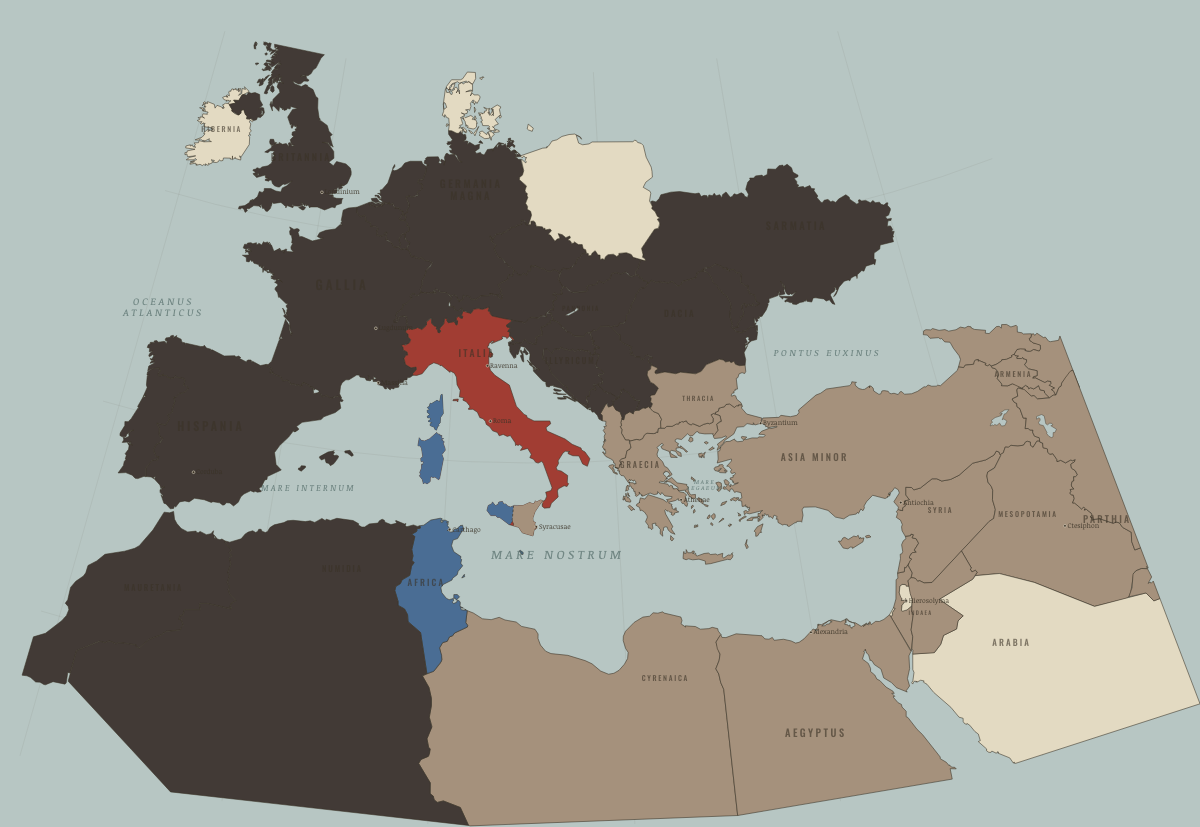 Map of the Roman world in 264 BC: One power among many