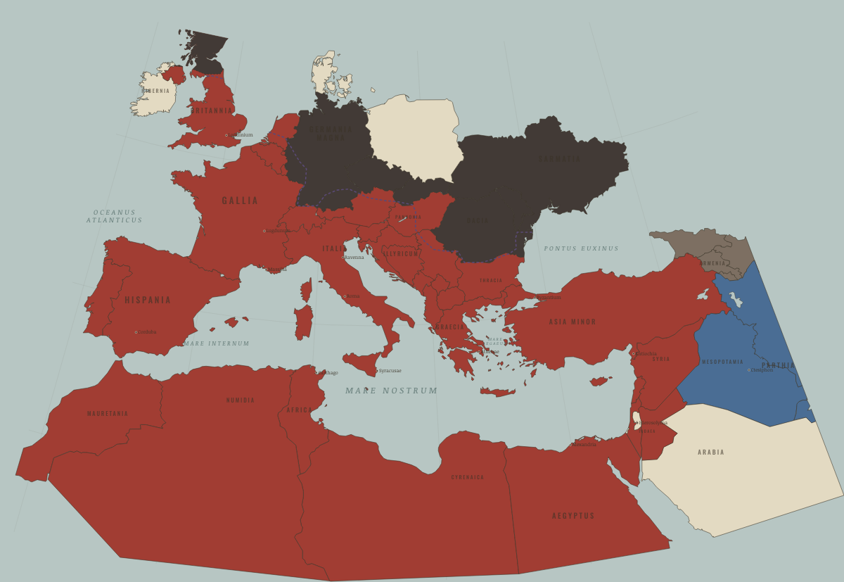 Map of the Roman world in AD 285: The world restored