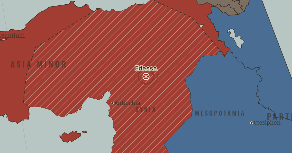 Map showing Valerian captured at Edessa — The Rise and Fall of Rome, 264 BC – AD 476