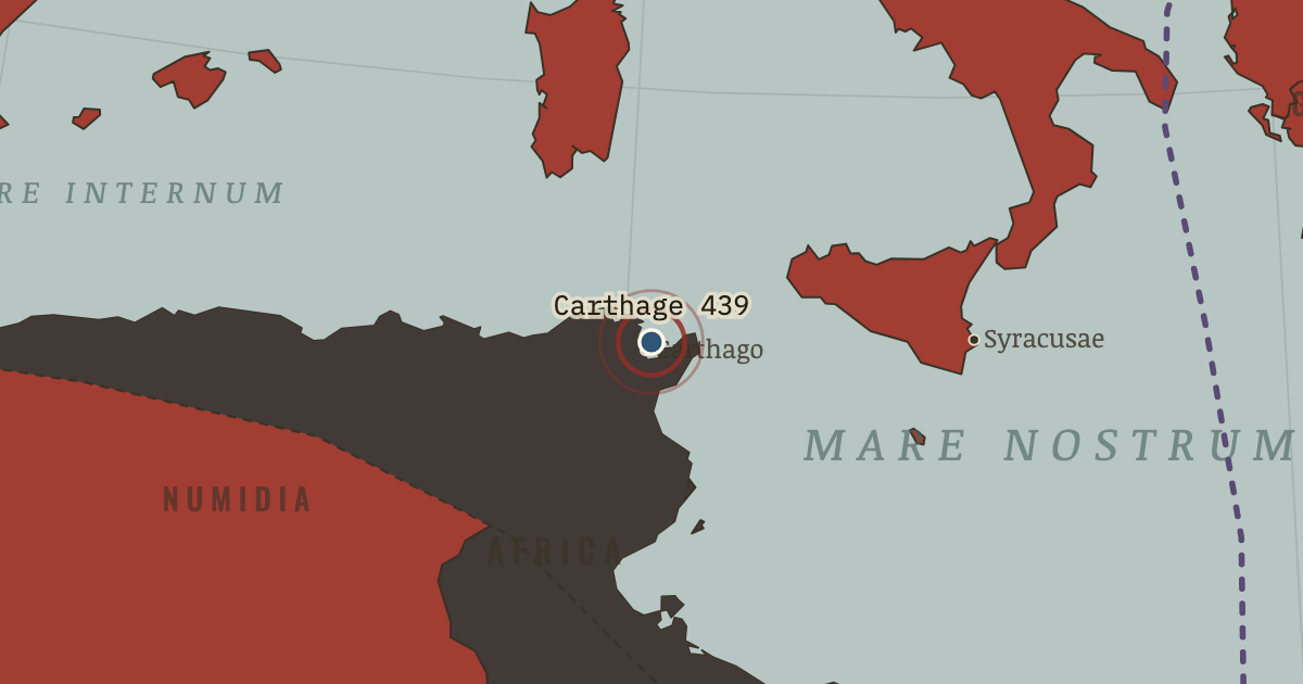 Map showing Vandals take Carthage — The Rise and Fall of Rome, 264 BC – AD 476