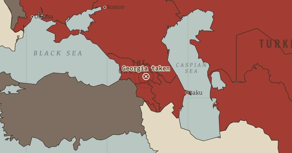 Map showing Georgia taken — The Russian Revolution, 1905–1924