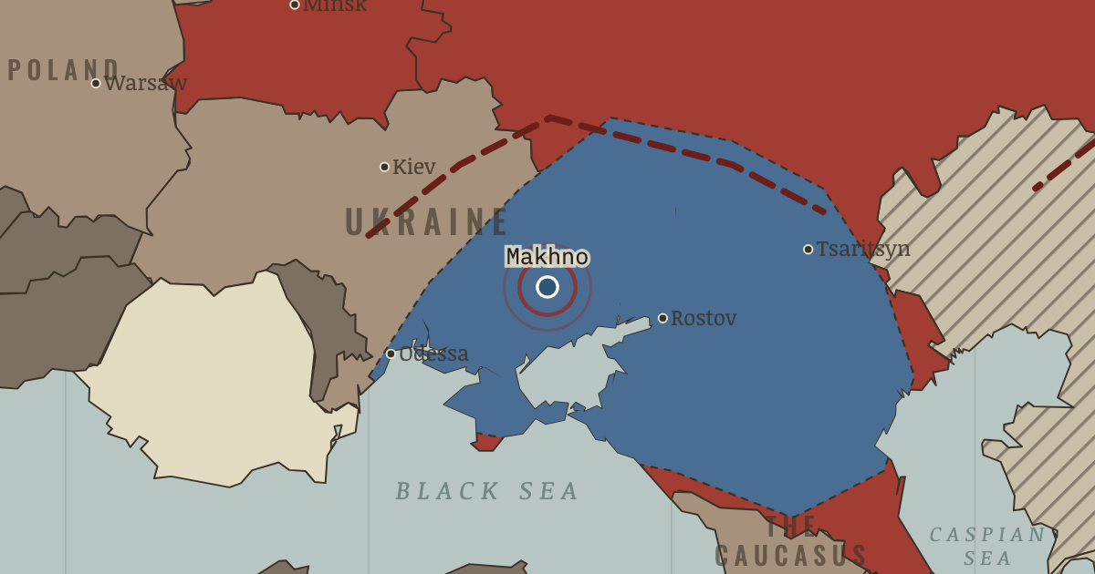 Map showing Makhno and the Greens — The Russian Revolution, 1905–1924