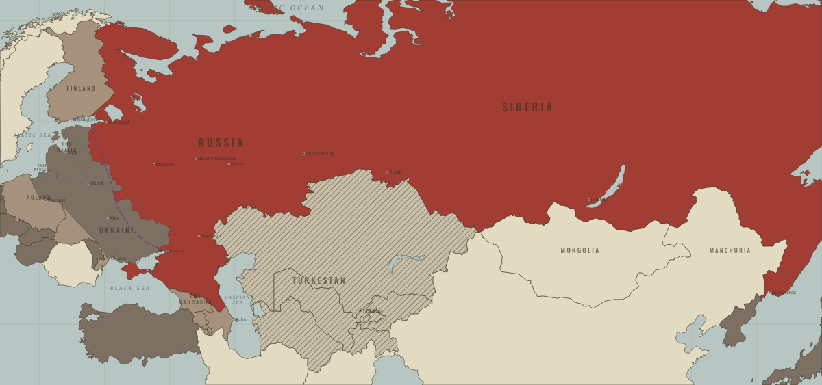 Map of revolutionary Russia in MAR 1918: Brest-Litovsk