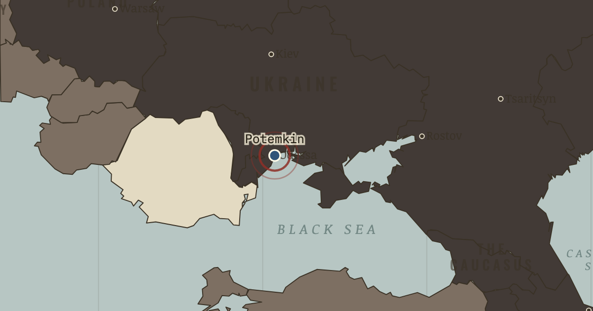 Map showing Mutiny of the Potemkin — The Russian Revolution, 1905–1924