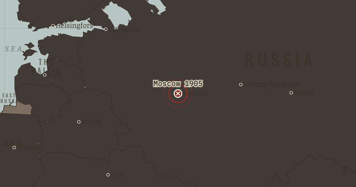 Map showing The December rising — The Russian Revolution, 1905–1924