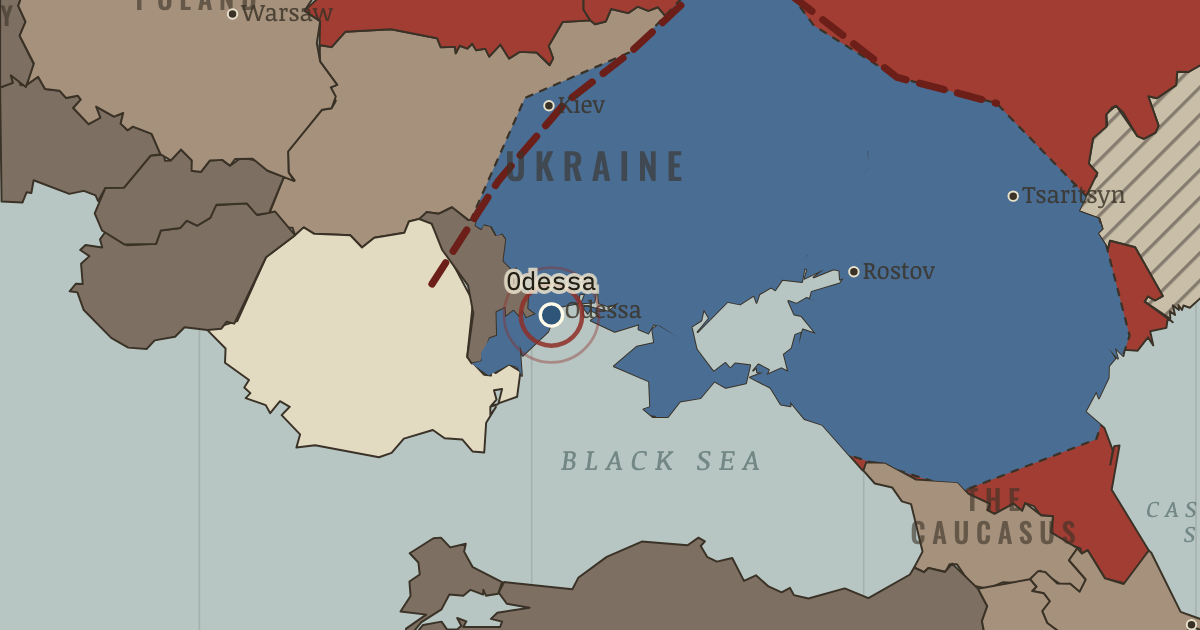 Map showing The French at Odessa — The Russian Revolution, 1905–1924