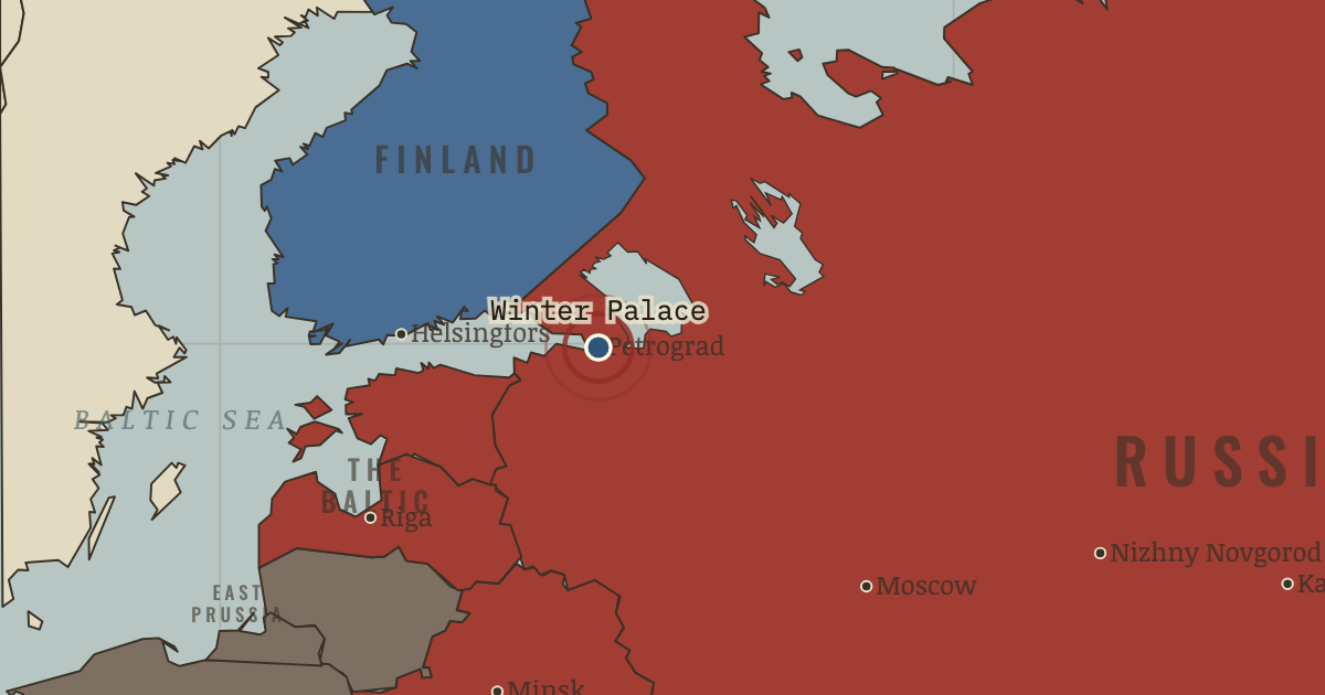 Map showing The Winter Palace — The Russian Revolution, 1905–1924