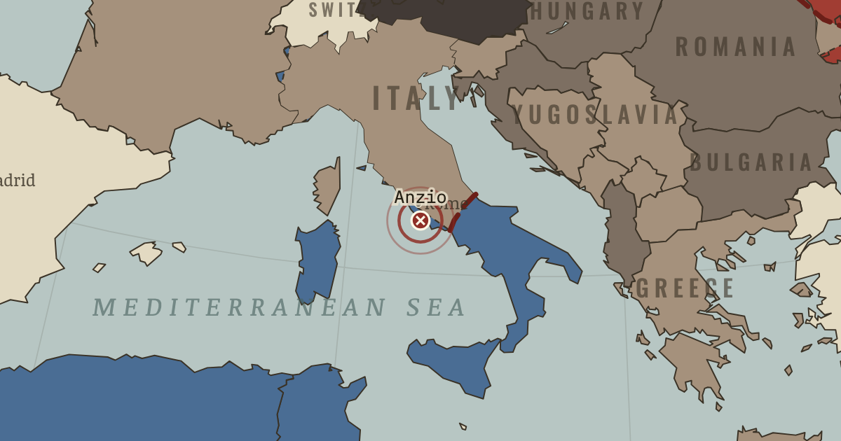 Map showing Anzio — The War Room — WW2, 1936–1945