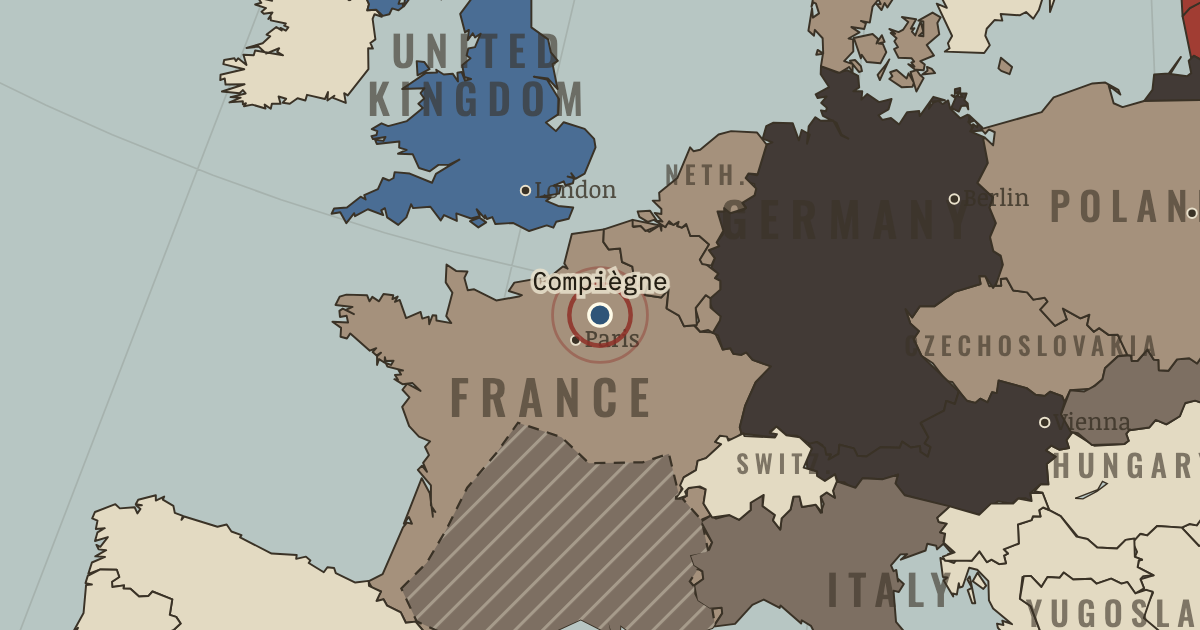Map: Armistice at Compiègne