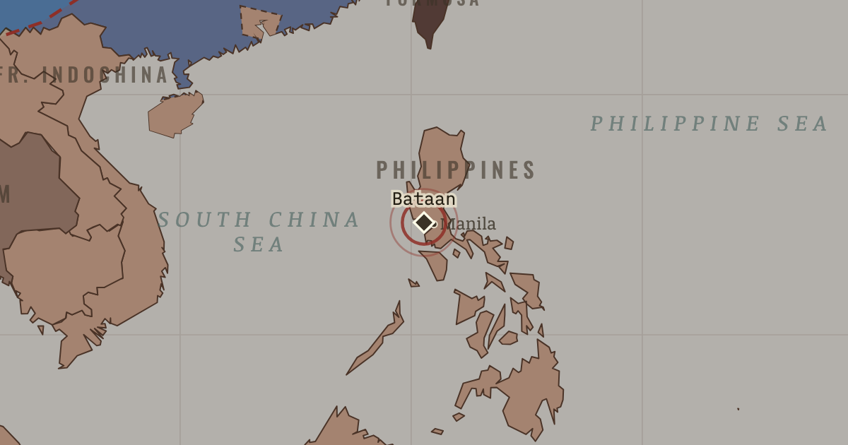 Map showing Bataan — The War Room — WW2, 1936–1945