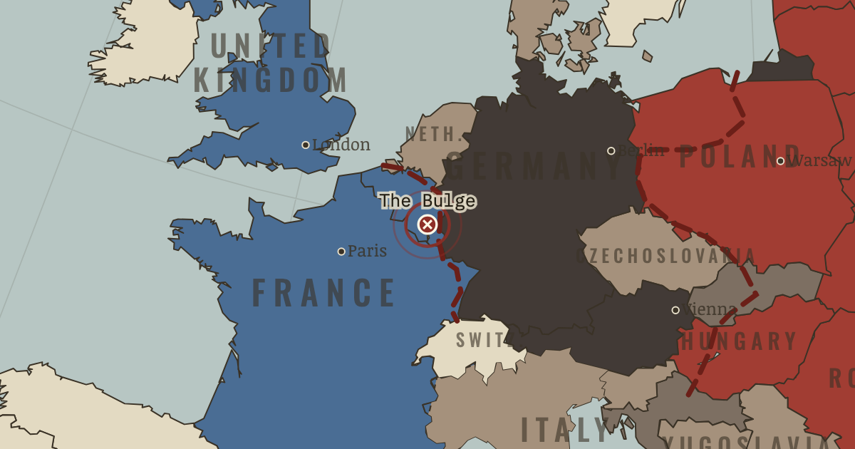 Map showing Battle of the Bulge — The War Room — WW2, 1936–1945
