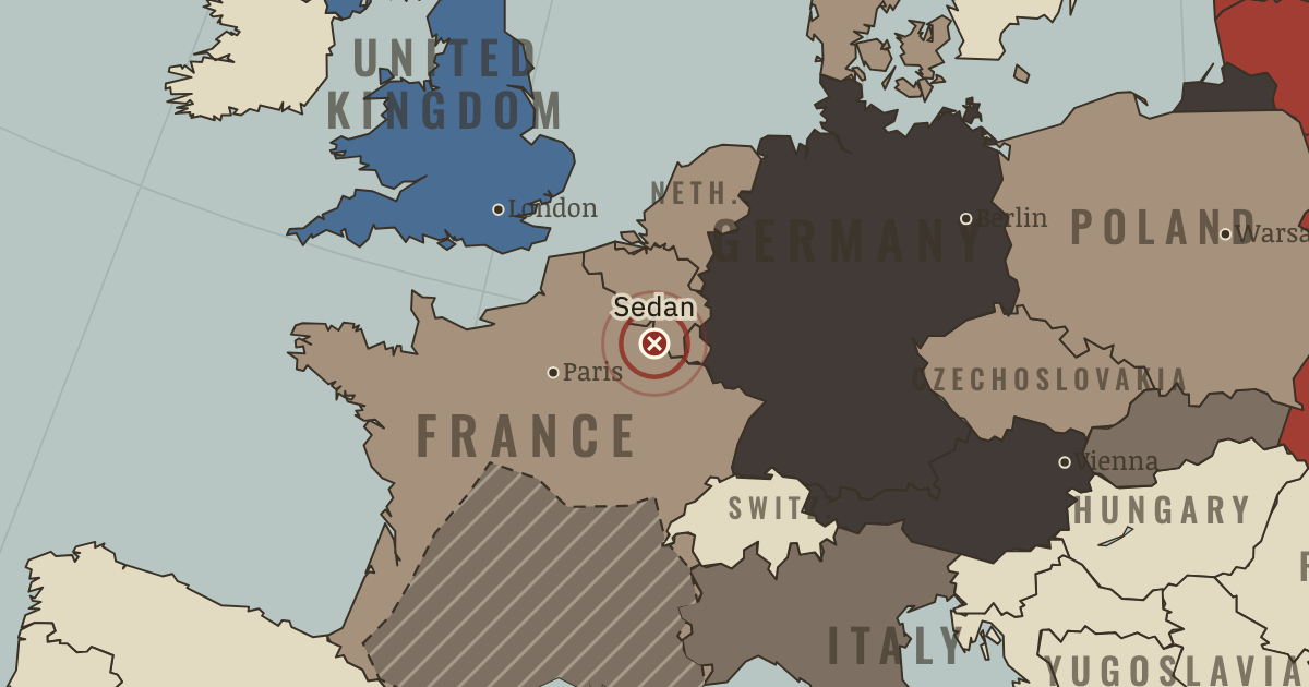 Map showing Breakthrough at Sedan — The War Room — WW2, 1936–1945