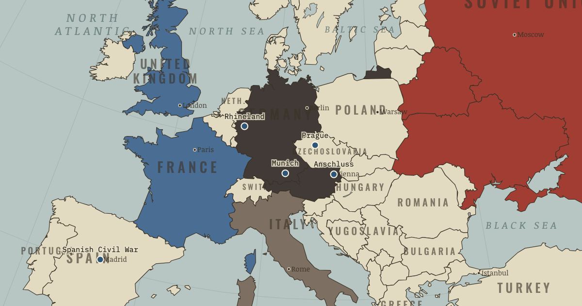 Map: The Gathering Storm — The War Room — WW2, 1936–1945