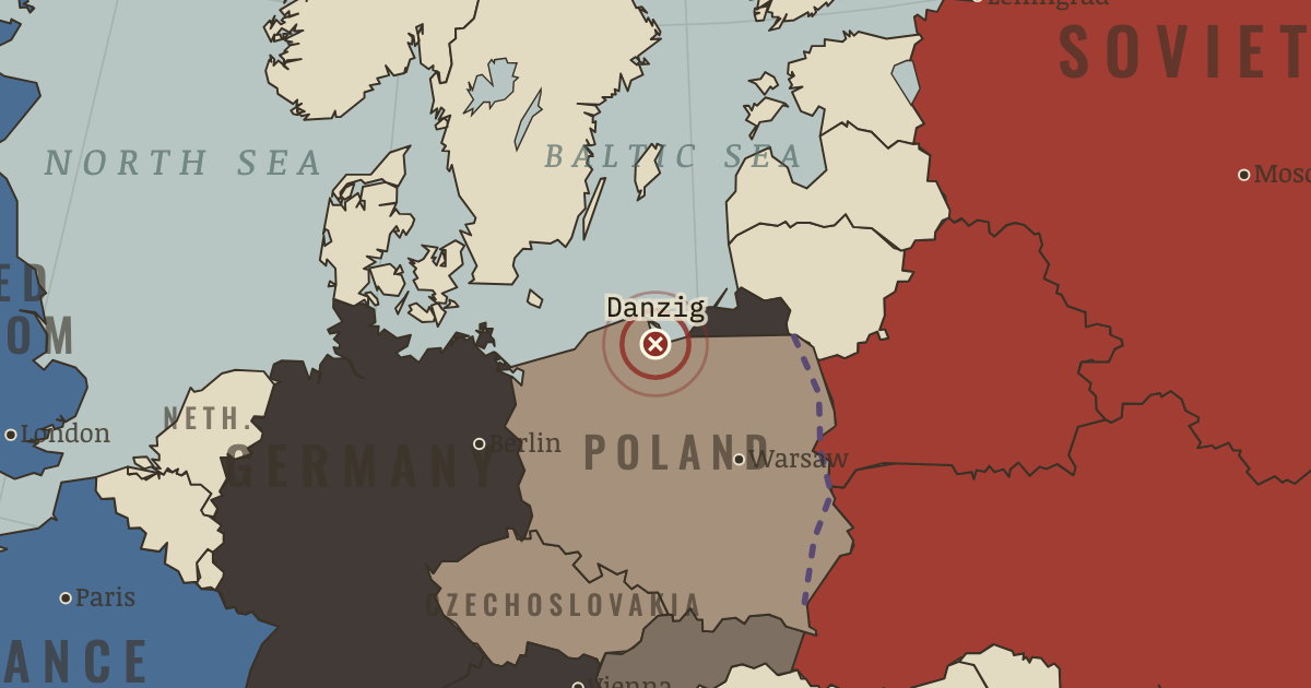 Map showing Danzig & Westerplatte — The War Room — WW2, 1936–1945
