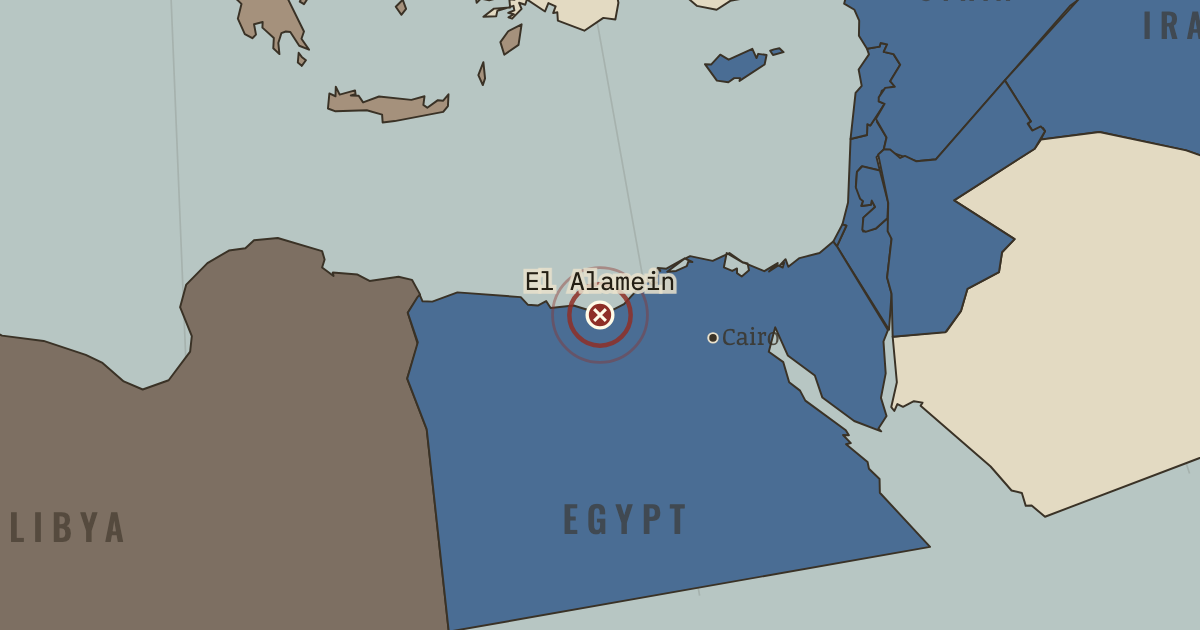 Map showing El Alamein — The War Room — WW2, 1936–1945