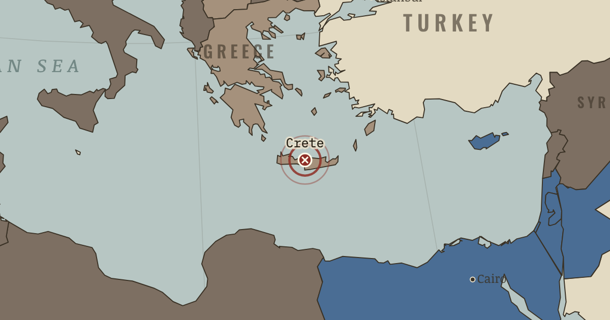 Map showing Fall of Crete — The War Room — WW2, 1936–1945
