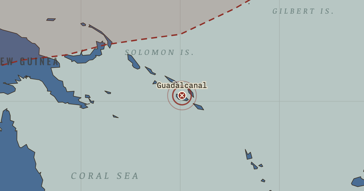Map showing Guadalcanal — The War Room — WW2, 1936–1945