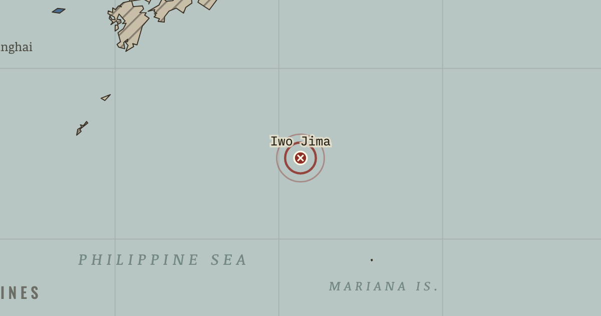 Map showing Iwo Jima — The War Room — WW2, 1936–1945