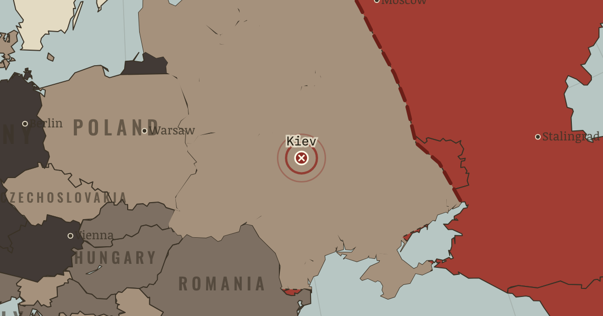 Map showing Kiev encirclement — The War Room — WW2, 1936–1945