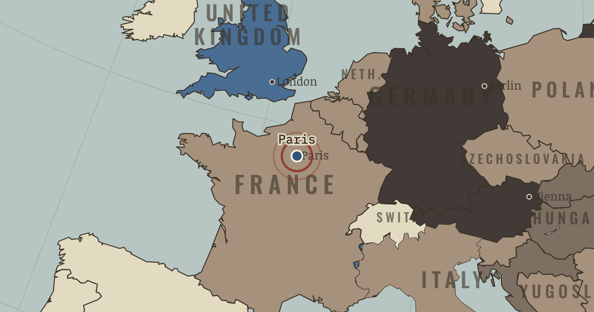 Map showing Liberation of Paris — The War Room — WW2, 1936–1945