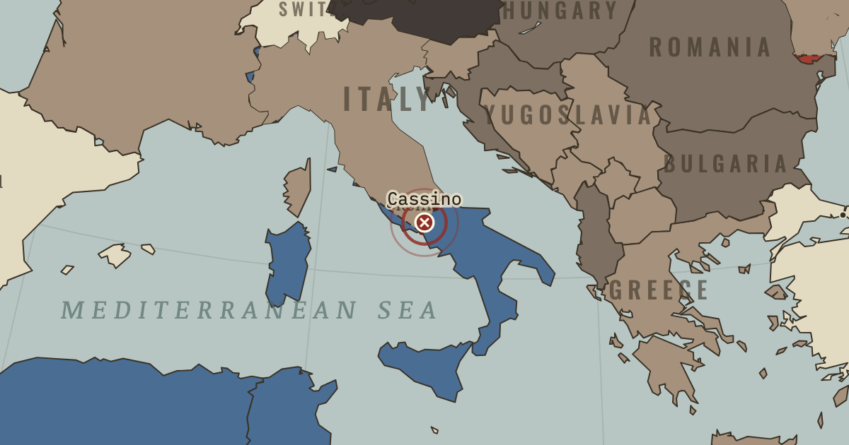 Map showing Monte Cassino — The War Room — WW2, 1936–1945